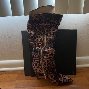 Above knee leopard print boots size 9 brand new!